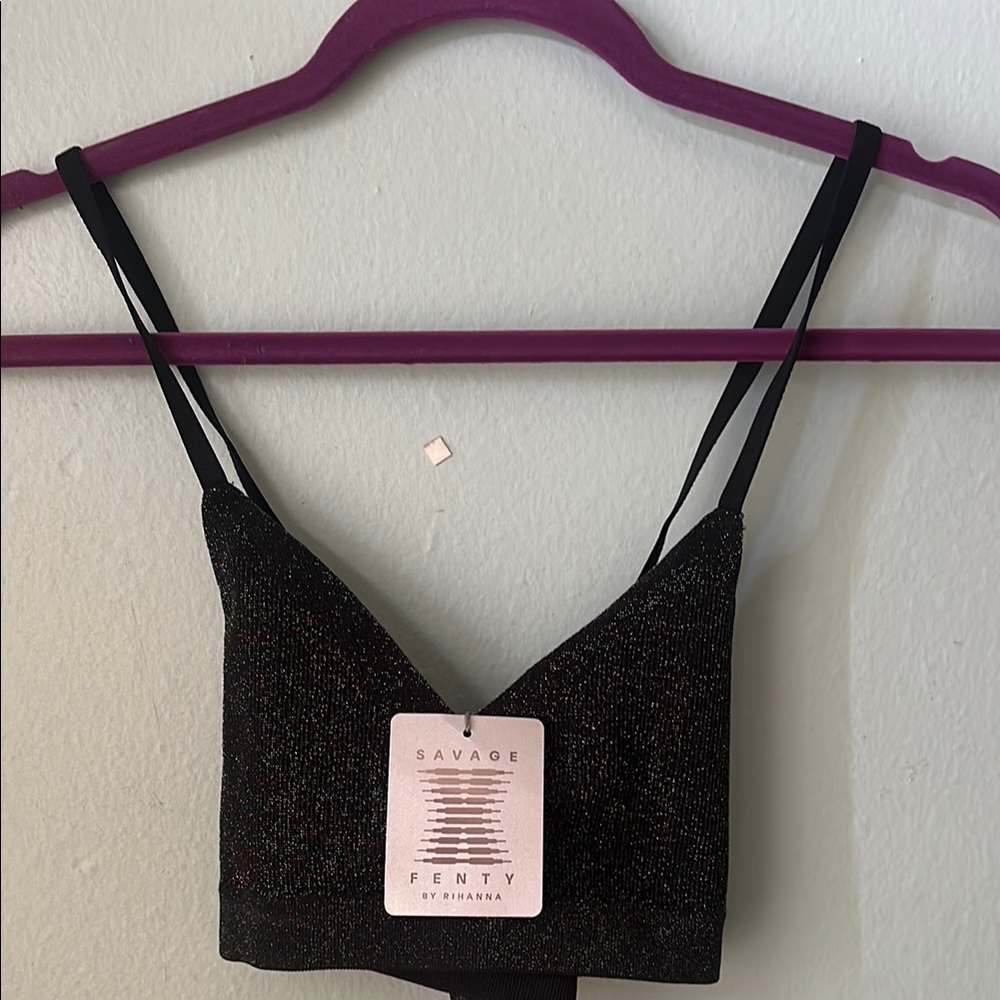 Savage X Fenty Black Glitter Bralette
